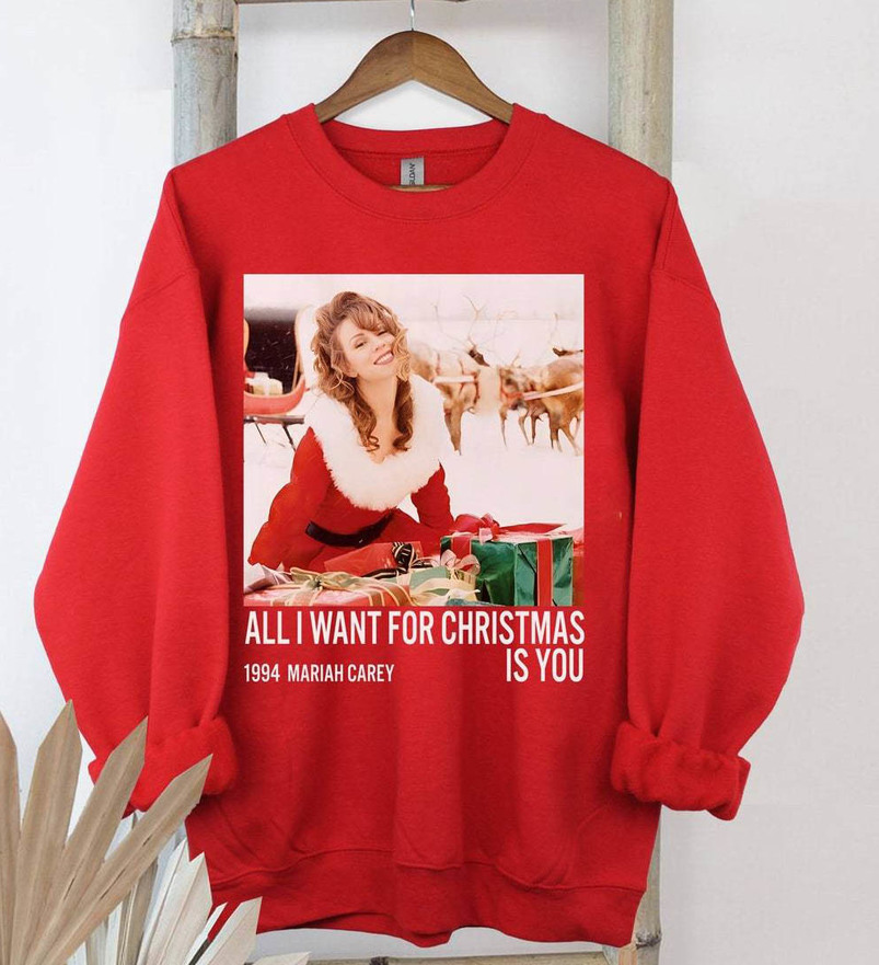 Vintage Mariah Carey 1994 Christmas Shirt, Merry Christmas Short Sleeve Sweater