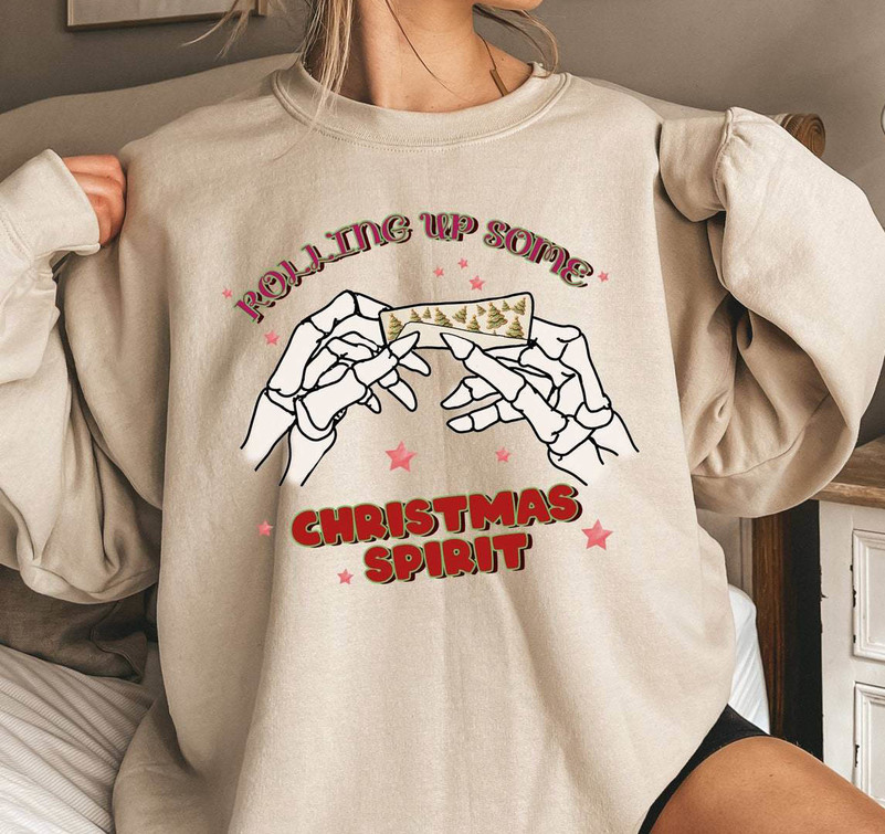 Rolling Up Some Christmas Spirit Shirt, Santa Claus Long Sleeve Unisex Hoodie
