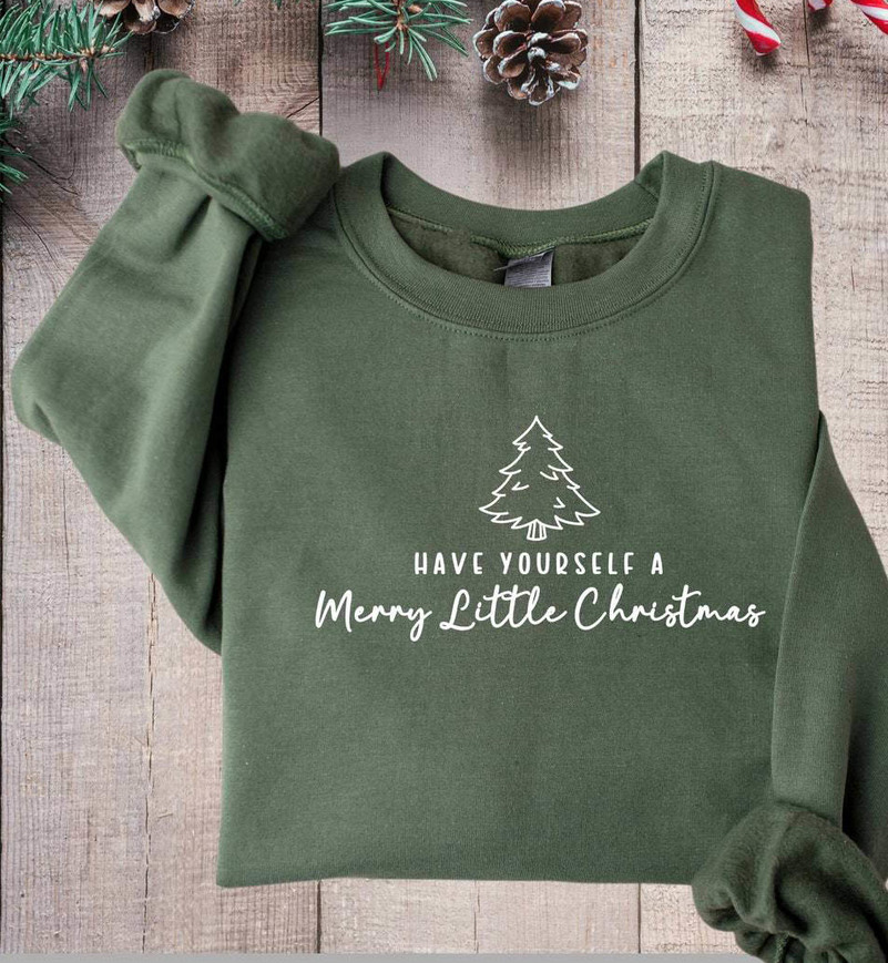 Have Yourself A Merry Little Christmas Shirt, Minimal Christmas Unisex Hoodie Long Sleeve