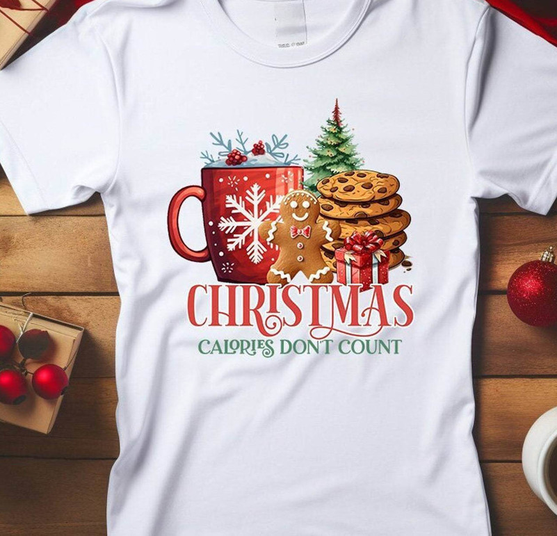 Christmas Baking Shirt, Christmas Calories Don't Count Long Sleeve Unisex Hoodie