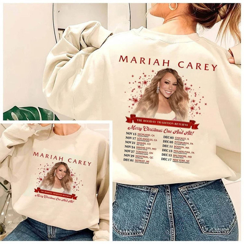 Mariah Carey Christmas Trendy Shirt, Merry Christmas One And All Tour 2023 Tee Tops Hoodie
