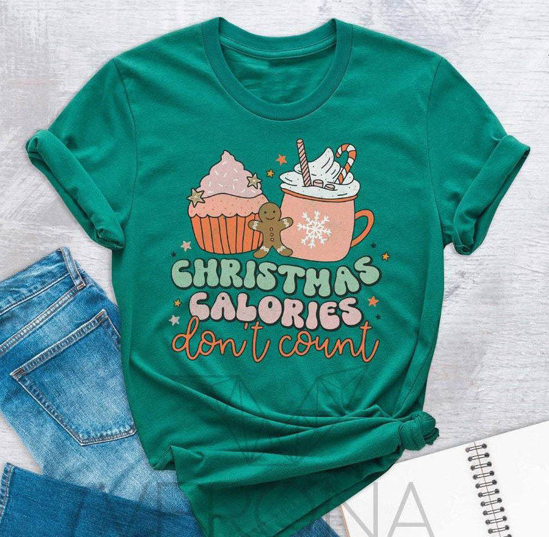 Christmas Calories Don't Count Shirt, Christmas Party Short Sleeve Long Sleeve