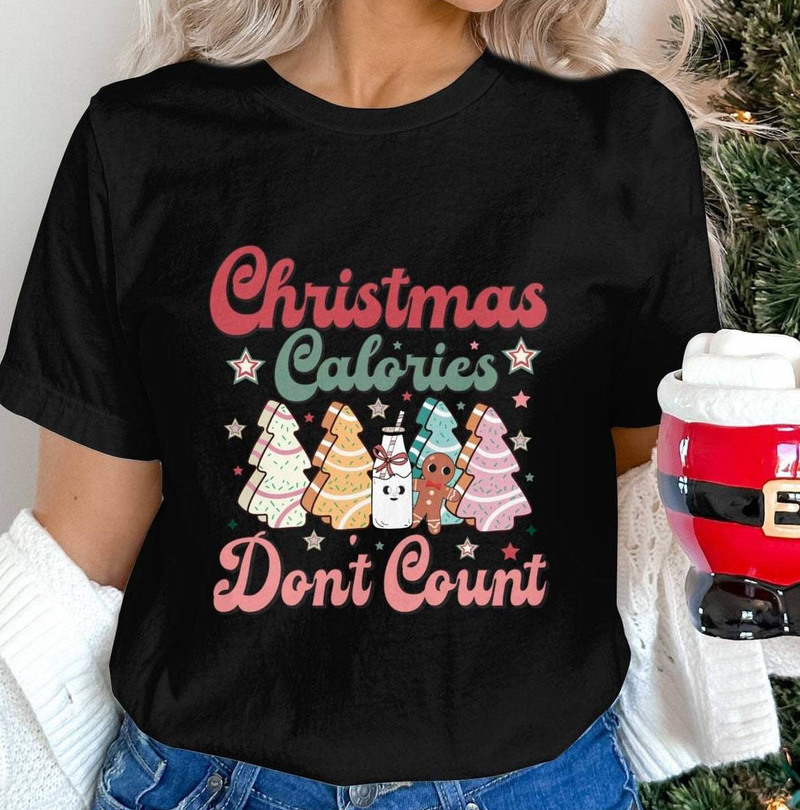 Christmas Calories Don't Count Funny Shirt, Christmas Fitness Short Sleeve Hoodie