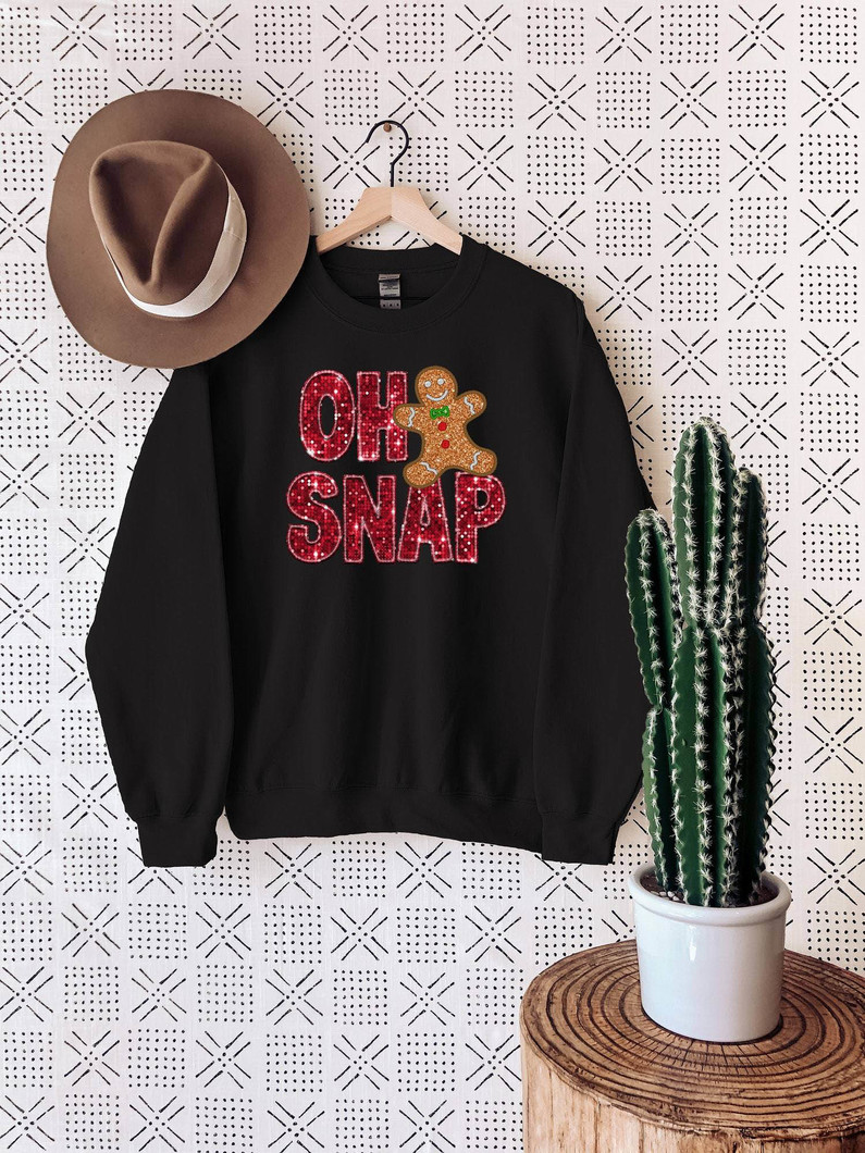 Oh Snap Gingerbread Shirt, Christmas Cookie Tee Tops Short Sleeve