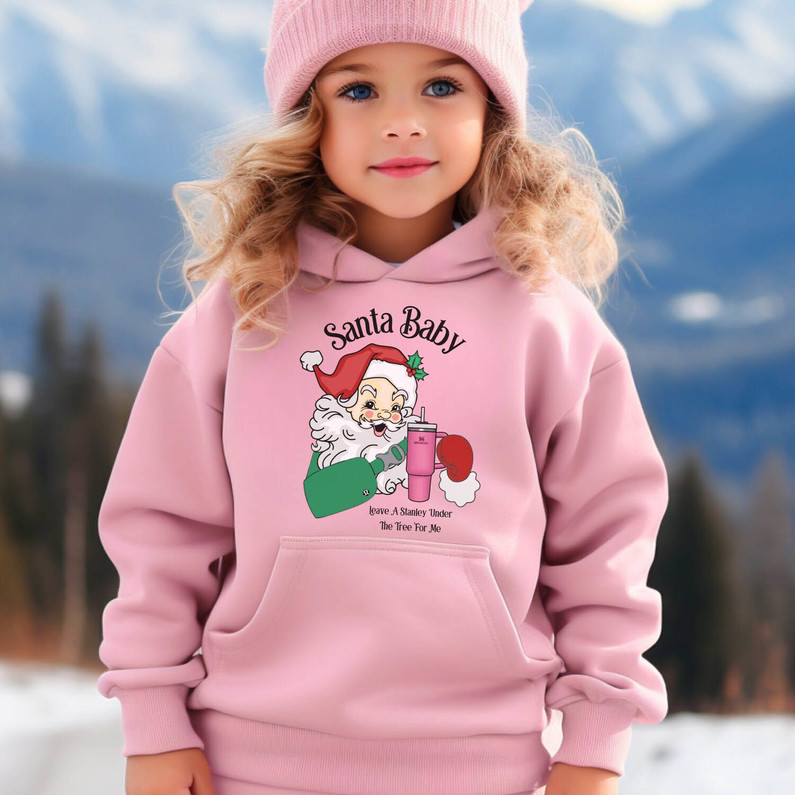 Santa Baby Leave A Stanley Under The Tree Shirt, Retro Christmas Long Sleeve Sweater