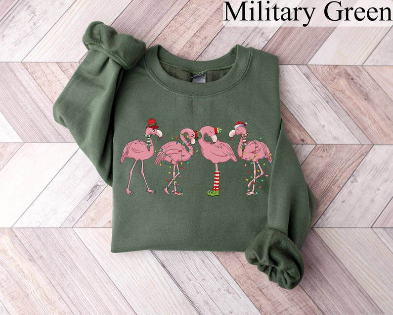 Flamingo Sweatshirt , Christmas Flamingo Cute Sweater Tee Tops