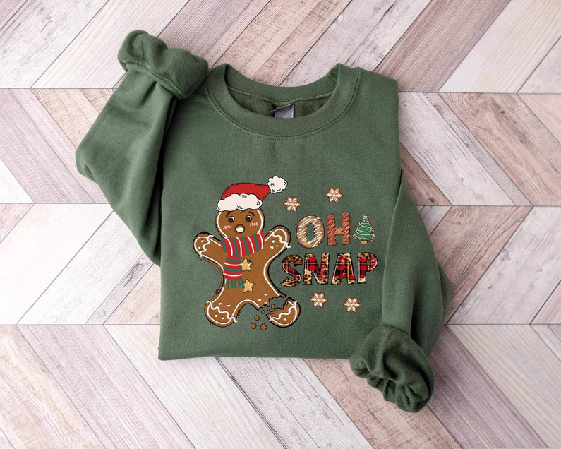 Oh Snap Gingerbread Shirt, Christmas Baking Tee Tops Unisex Hoodie