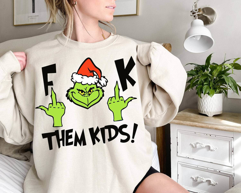 Fck Them Kids Shirt, Dr Seuss Christmas Long Sleeve Unisex Hoodie