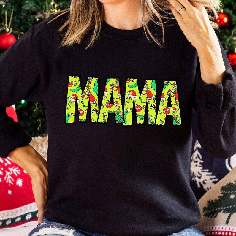 Mama Grinch Retro Shirt, Mama And Mini Short Sleeve Tee Tops