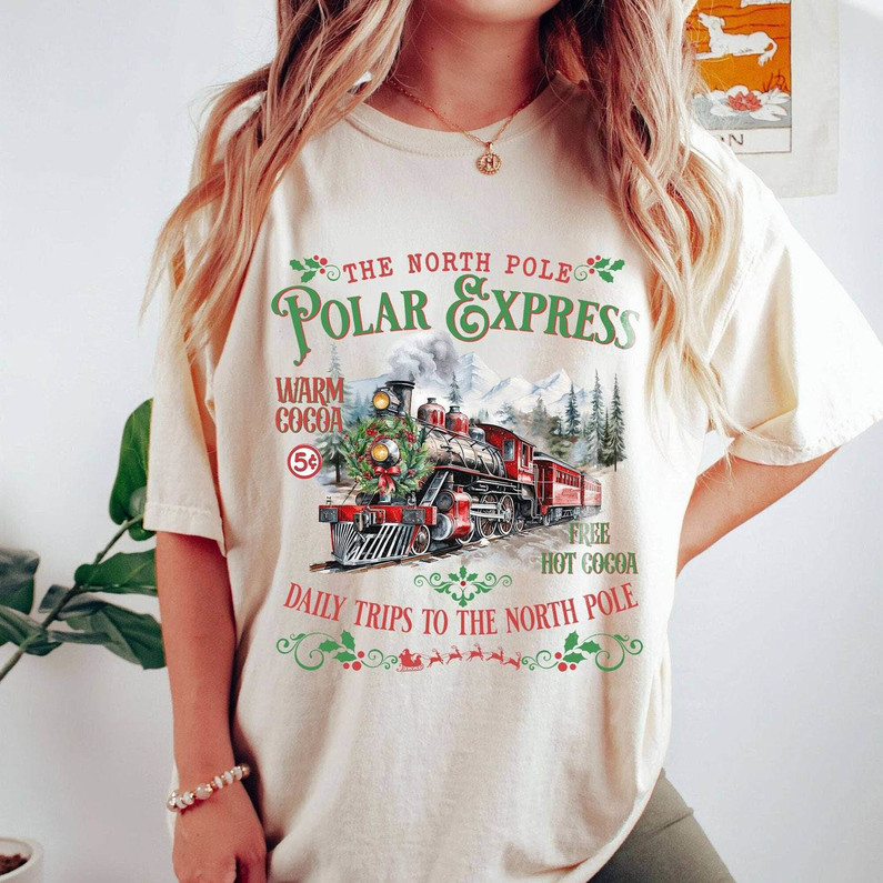 Polar Express Shirts, North Pole Express Short Sleeve Tee Tops