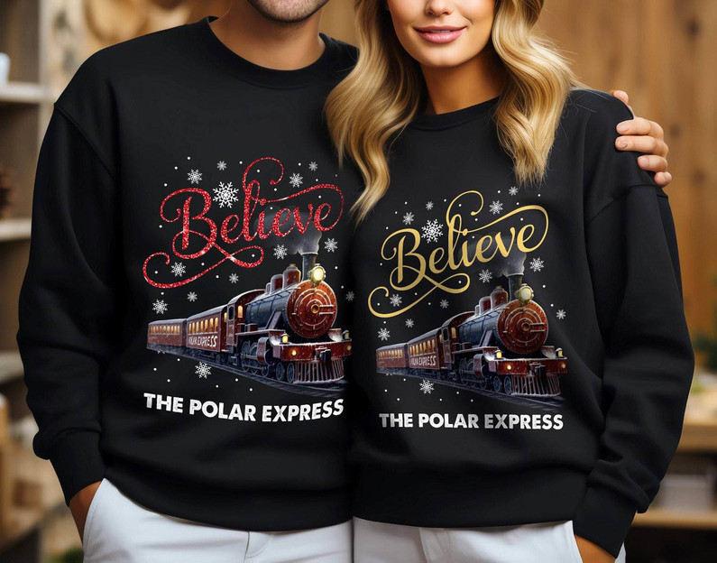 Polar Express Shirts, Christmas Matching Sweater Short Sleeve