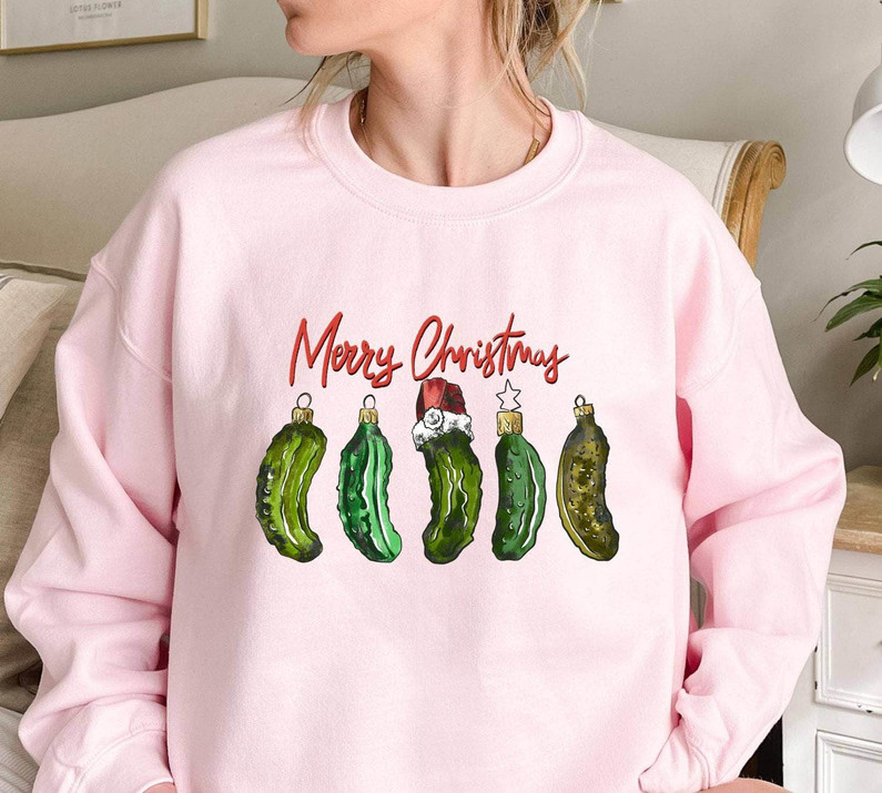 Canned Pickles Christmas Shirt, Christmas Party Pickle Long Sleeve Hoodie