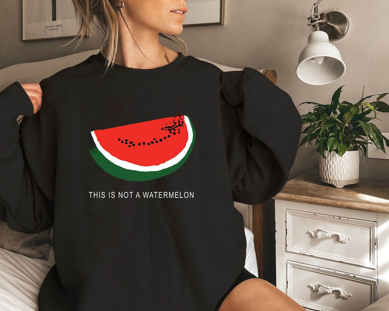 Palestine Watermelon Shirt, This Is Not A Watermelon Long Sleeve Unisex T Shirt