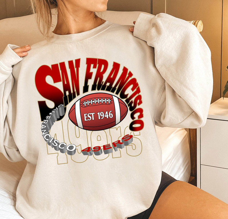 Inspired San Francisco 49ers Crewneck, San Francisco Football Sweatshirt Long Sleeve