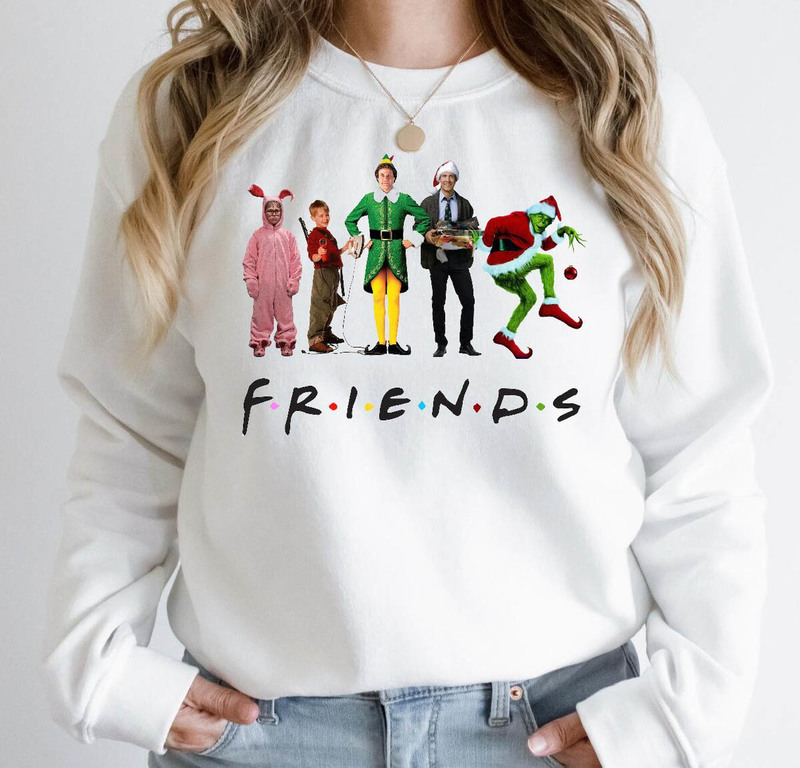 Funny Friends Christmas Shirt, Comfort Christmas Movie Tee Tops Tank Top