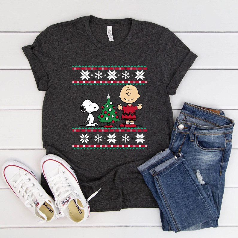 Peanuts Snoopy And Charlie Christmas T Shirt, Peanuts Christmas Shirt Crewneck