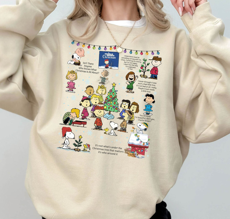 Vintage Peanuts Christmas Shirt, Charles Xmas Brown Sweatshirt Unisex Hoodie