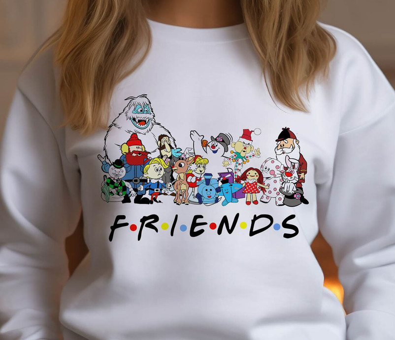 Vintage Friends Christmas Shirt, Christmas Friends Long Sleeve Unisex Hoodie