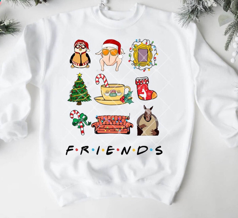 Unique Friends Christmas Shirt, Retro Christmas With Friends Tank Top Unisex Hoodie