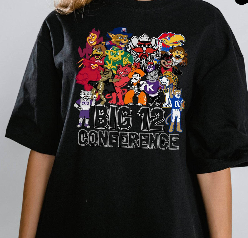 New Big 12 Conference College Mascot T Shirt, Big 12 Conference Shirt Sweatshirt