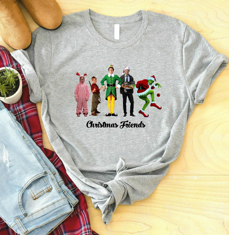 Vintage Friends Christmas Shirt, Christmas Movie Watching Crewneck Sweater