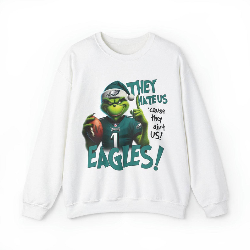 Modern They Hate Us Cuz They Aint Us Shirt, Grinch Football Sweater Unisex Hoodie
