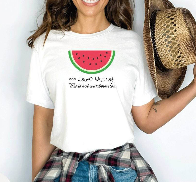 New Rare Palestine Watermelon Shirt, Palestine Flag Unisex Hoodie Short Sleeve