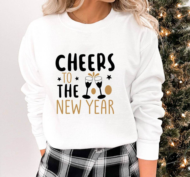 Cheers To The New Year Shirt, Retro Happy New Year Sweatshirt Crewneck