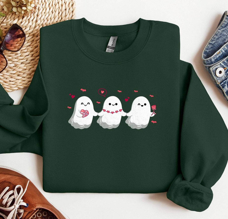 Awesome Valentines Ghost Shirt, Cute Ghost Sweater Tee Tops