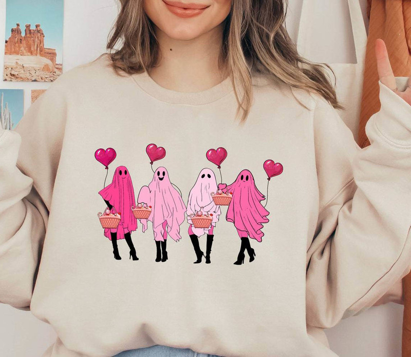 New Rare Valentines Ghost Shirt, Spooky Valentines Day T Shirt Sweater