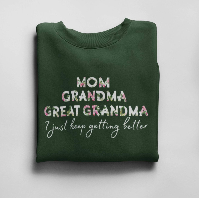 Neutral Mom Grandma Great Grandma Sweatshirt, Floral Grandma Tank Top Hoodie