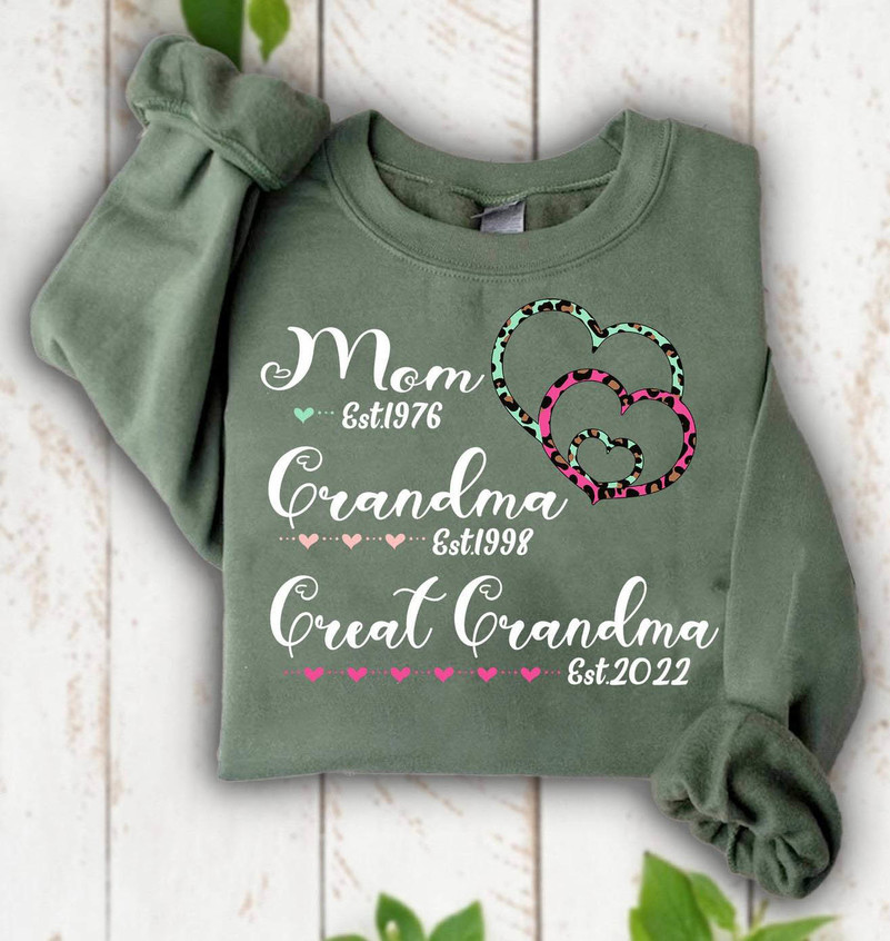 Mom Grandma Great Grandma Sweatshirt, Great Grandma Short Sleeve Long Sleeve