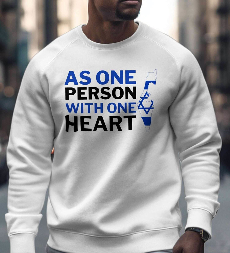 I Stand With Israel Groovy Shirt, As One Person With One Heart Israel Sweatshirt Sweater