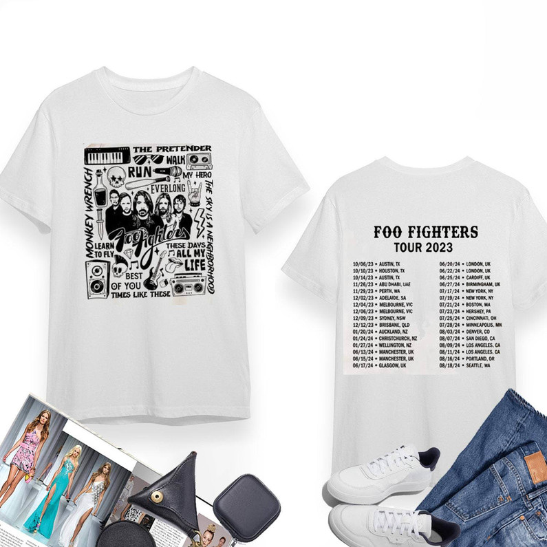 Groovy Foo Fighters Tour 2023 2024 Sweatshirt , Foo Fighters Tour Shirt Long Sleeve
