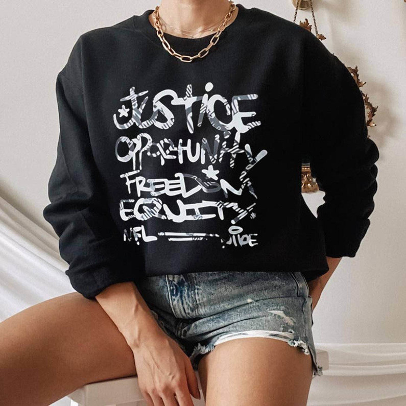 Justice Opportunity Equity Freedom Cool Design Shirt, Tomlin Sweatshirt Crewneck