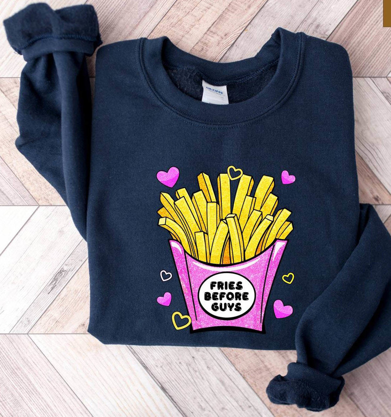 Funny Fries Before Guys Shirt, Vintage Valentines Day Crewneck Tank Top