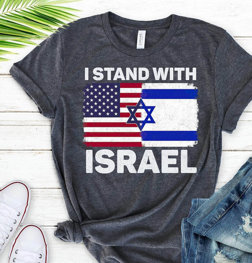 Comfort American Flag With Israel Flag T Shirt, I Stand With Israel Shirt Sweater