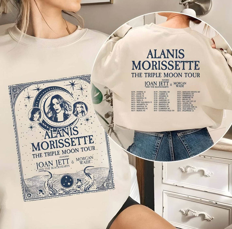 Alanis Morissette The Triple Moon Tour Sweatshirt , Alanis Morissette Shirt Crewneck