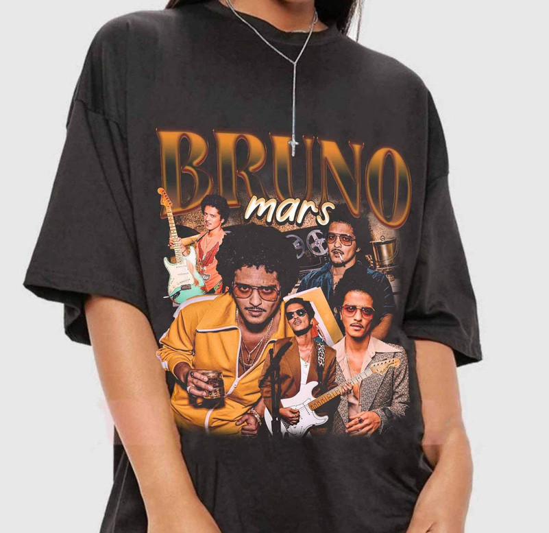 Bruno Mars Tour New Rare Shirt, Vintage Bruno Mars 90s T Shirt Short Sleeve