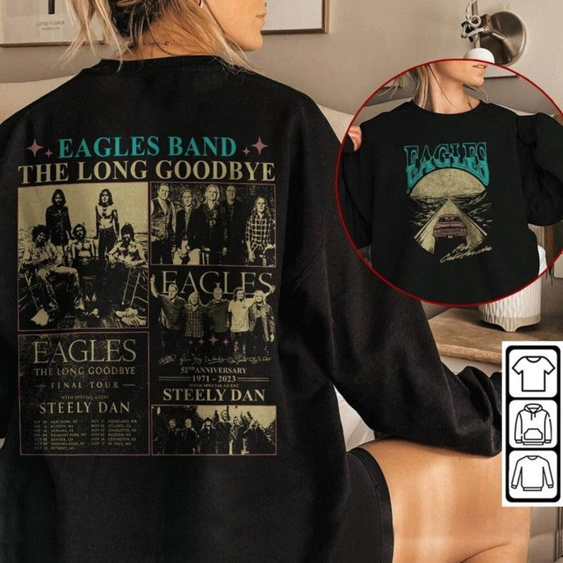 Vintage Eagles Tour 2023 Shirt, Comfort The Eagles Band Hoodie Short Sleeve