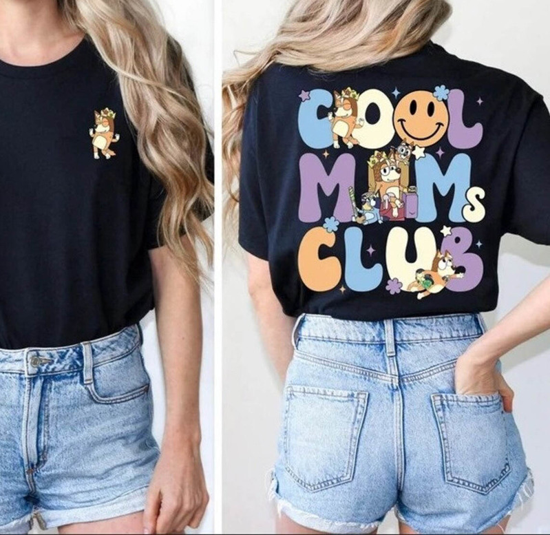 New Rare Cool Moms Club Shirt, Bluey Mum Chilli Heeler Tee Tops Sweater