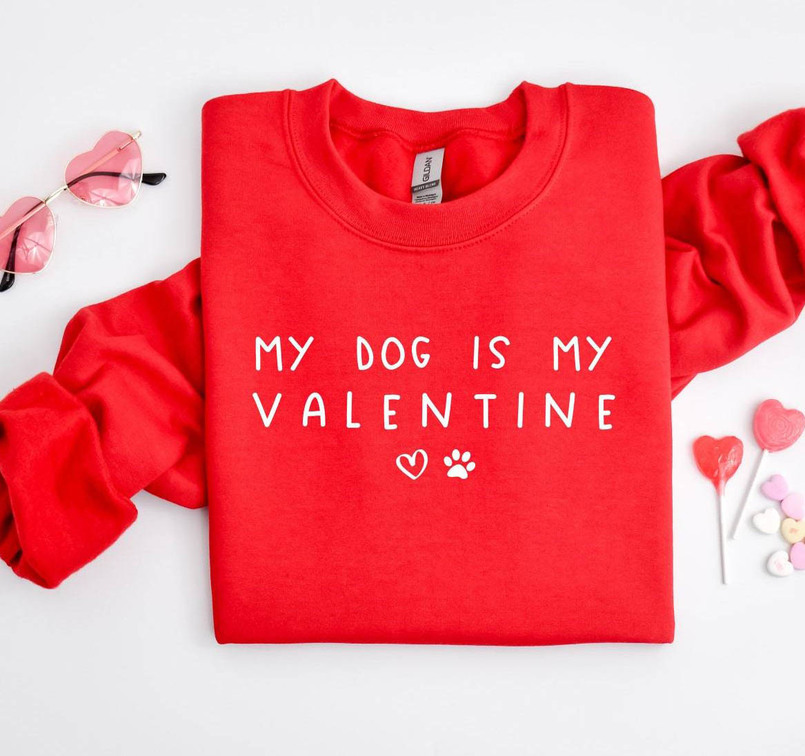 Groovy My Dog Is My Valentine Shirt, Trendy Valentine Dog Sweater Unisex T Shirt