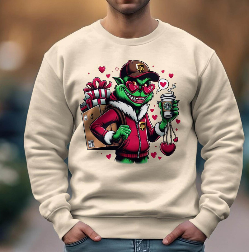 Comfort Grinch's Valentine Shirt, Cute Love Delivered Sweatshirt Crewneck