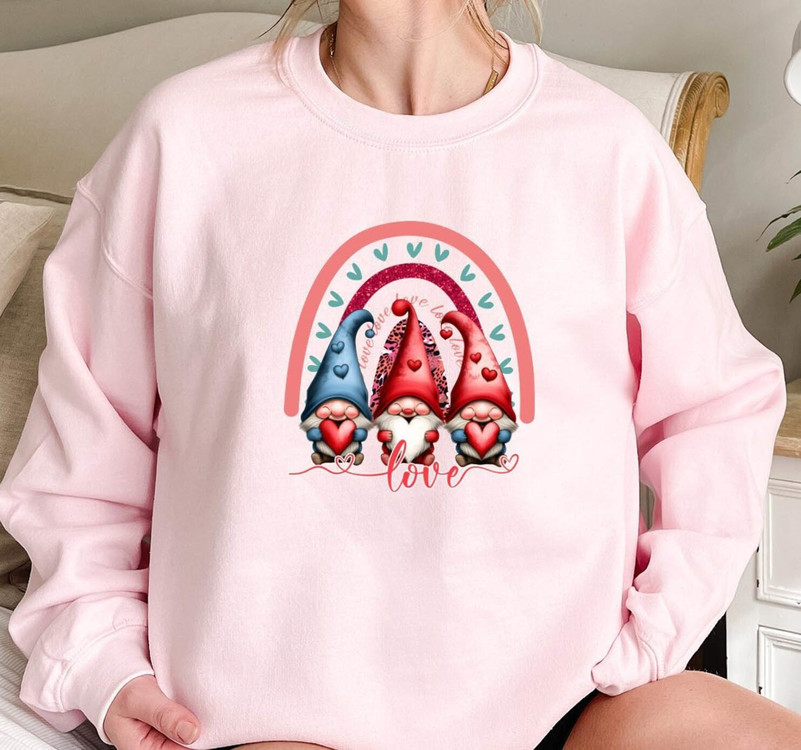 Cool Design Love Gnome Valentines Sweatshirt, Gnome Love Sweater Crewneck