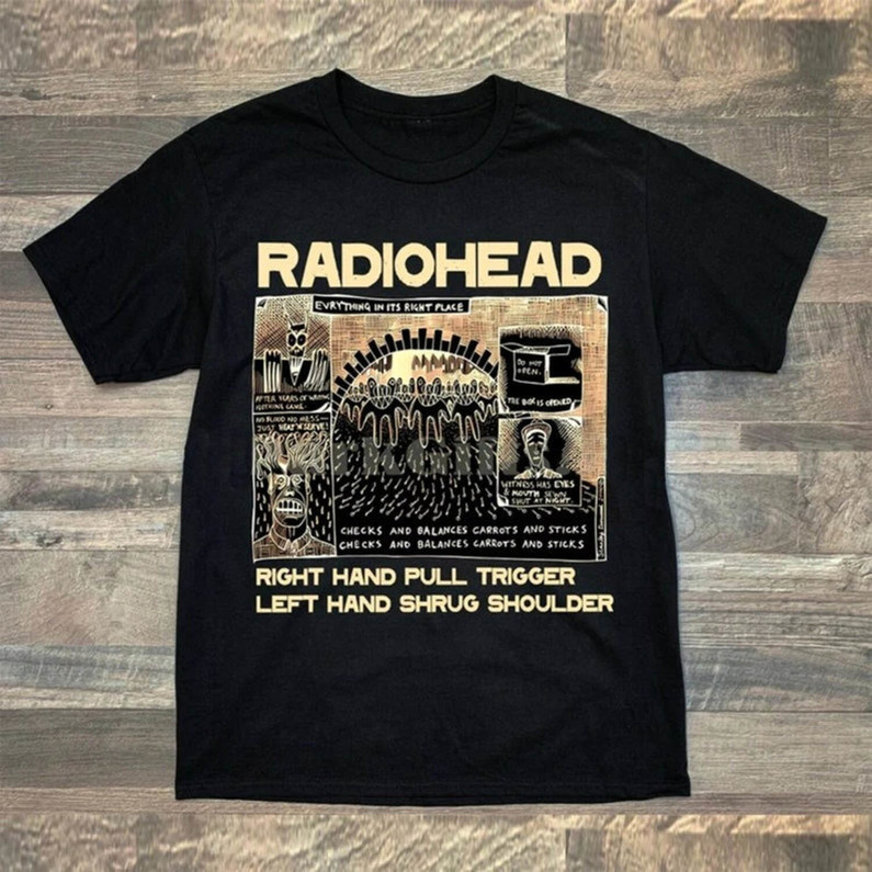 Radiohead Cool Design Shirt, Must Have Rock Music Band T Shirt Short Sleeve