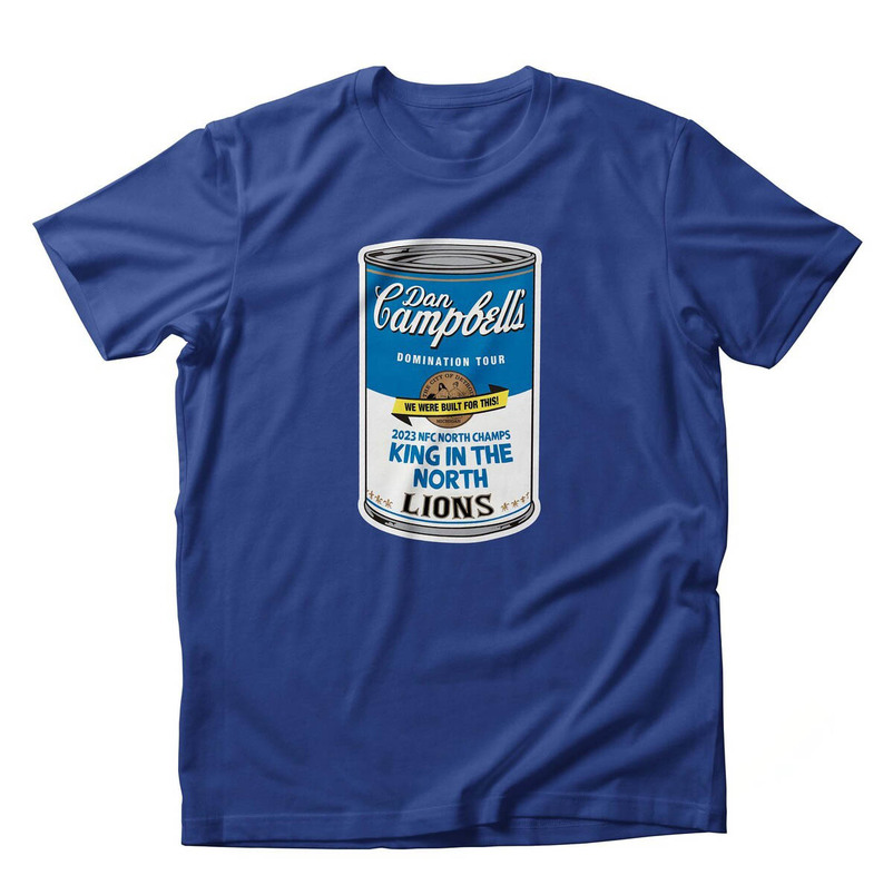 Trendy Dan Campbell Shirt, North Champs Detroit Football Tee Tops Short Sleeve
