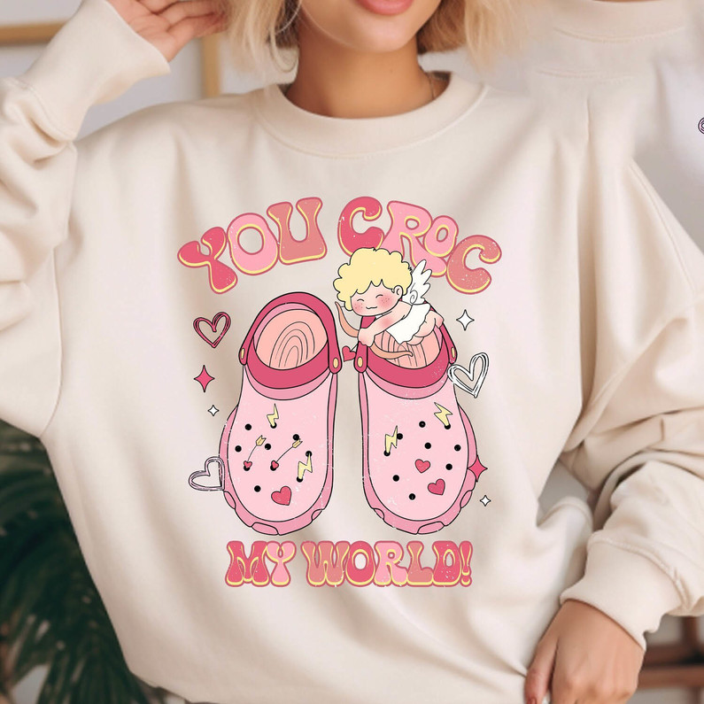 Limited You Croc My World Shirt, Awesome Croc Valentine Tee Tops Long Sleeve