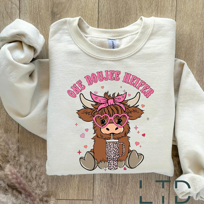 New Rare Valentines Heifer Sweatshirt , Trendy One Boujee Heifer Shirt Long Sleeve
