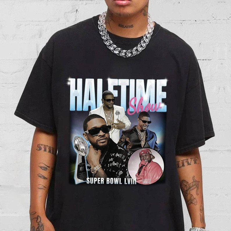 Vintage Usher T Shirt, New Rare Super Bowl 2024 Shirt Unisex Hoodie