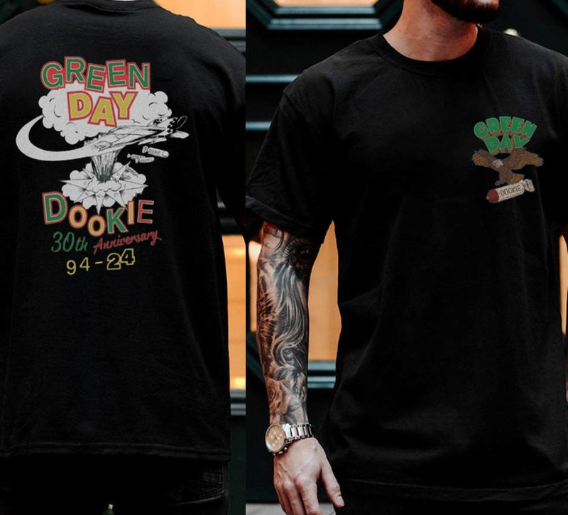 Groovy Green Day Dookie Shirt, Green Day Rock Band Short Sleeve Tee Tops